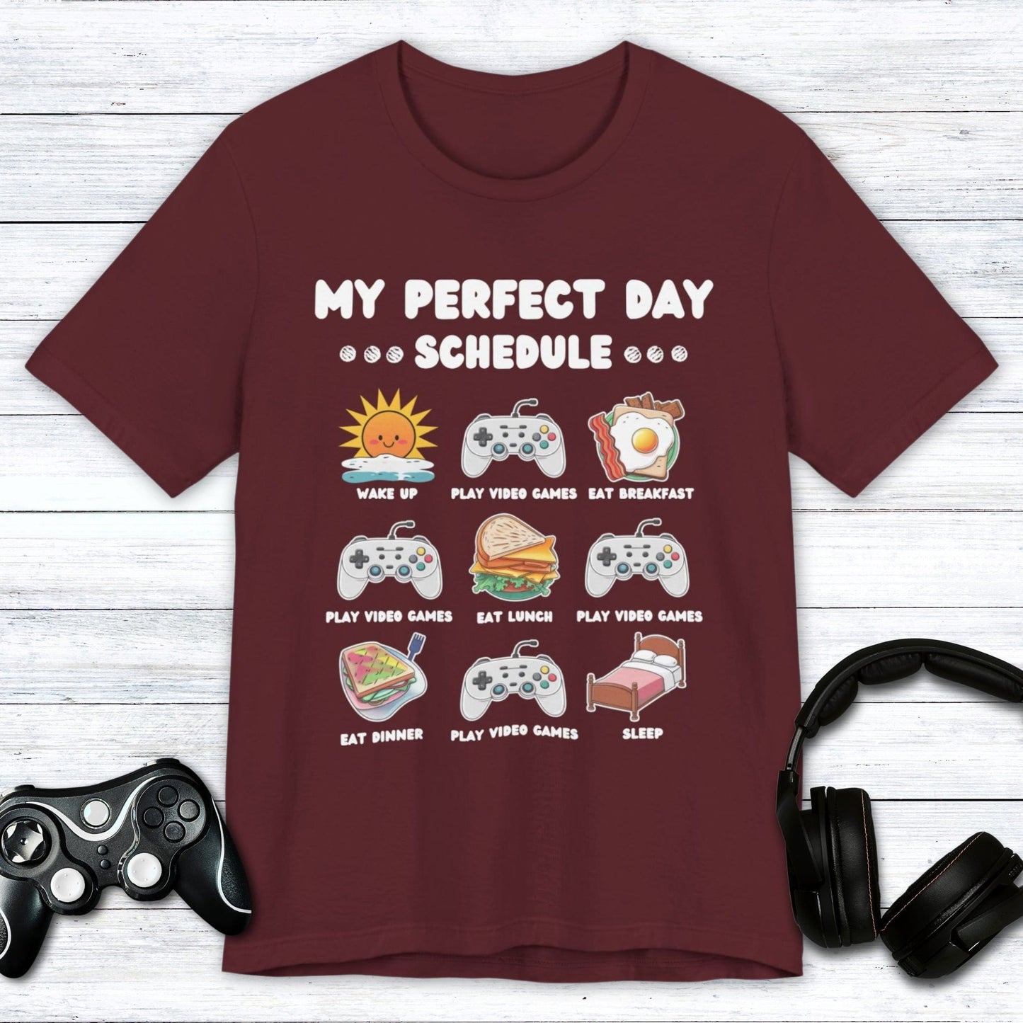 T-Shirt Maroon / S Gamers Itinerary T-shirt