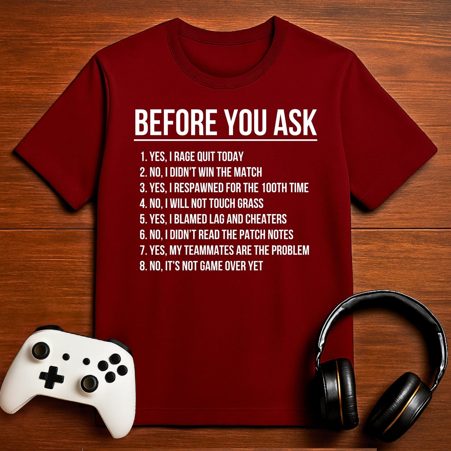 T-Shirt Maroon / S Gaming FAQ T-shirt