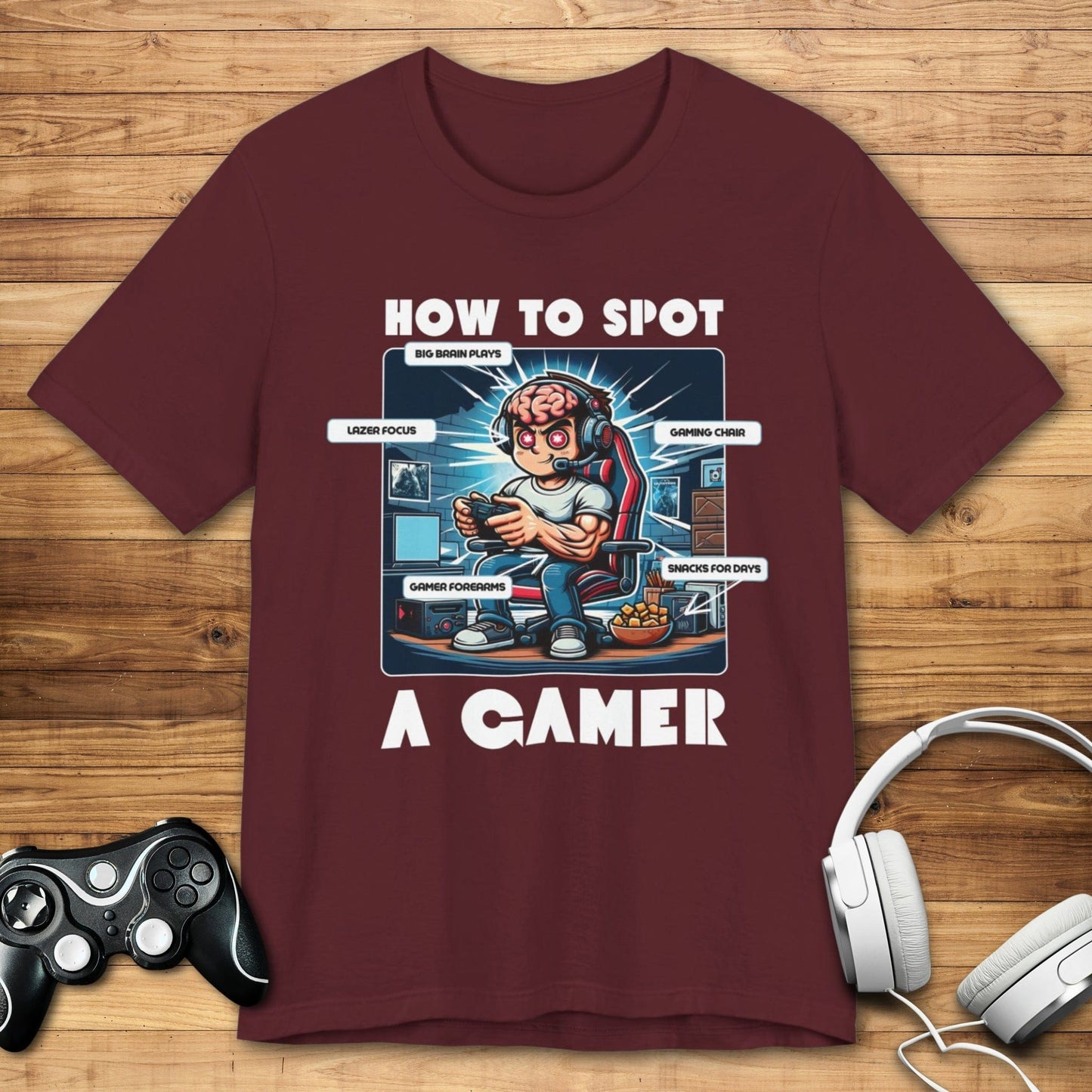 T-Shirt Maroon / S How to Spot a Gamer T-shirt