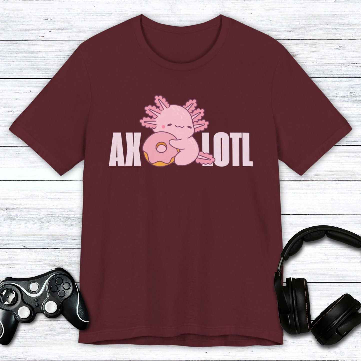 T-Shirt Maroon / S Hungry Axolotl T-shirt