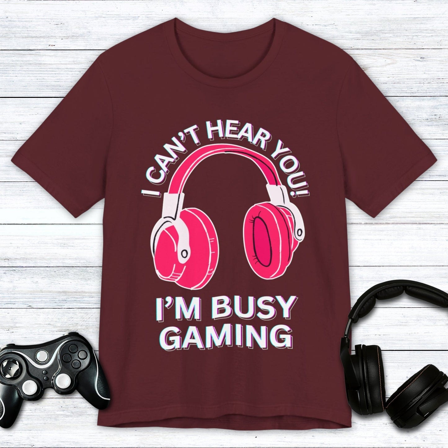 T-Shirt Maroon / S I Can't Hear You "Hibiscus" Gaming T-shirt