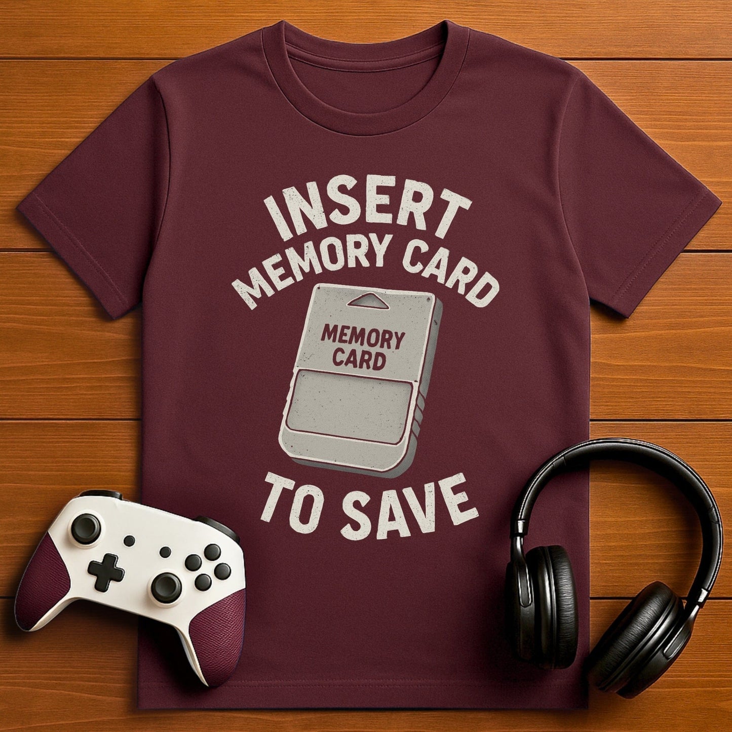 T-Shirt Maroon / S Insert Memory Card to Save T-shirt