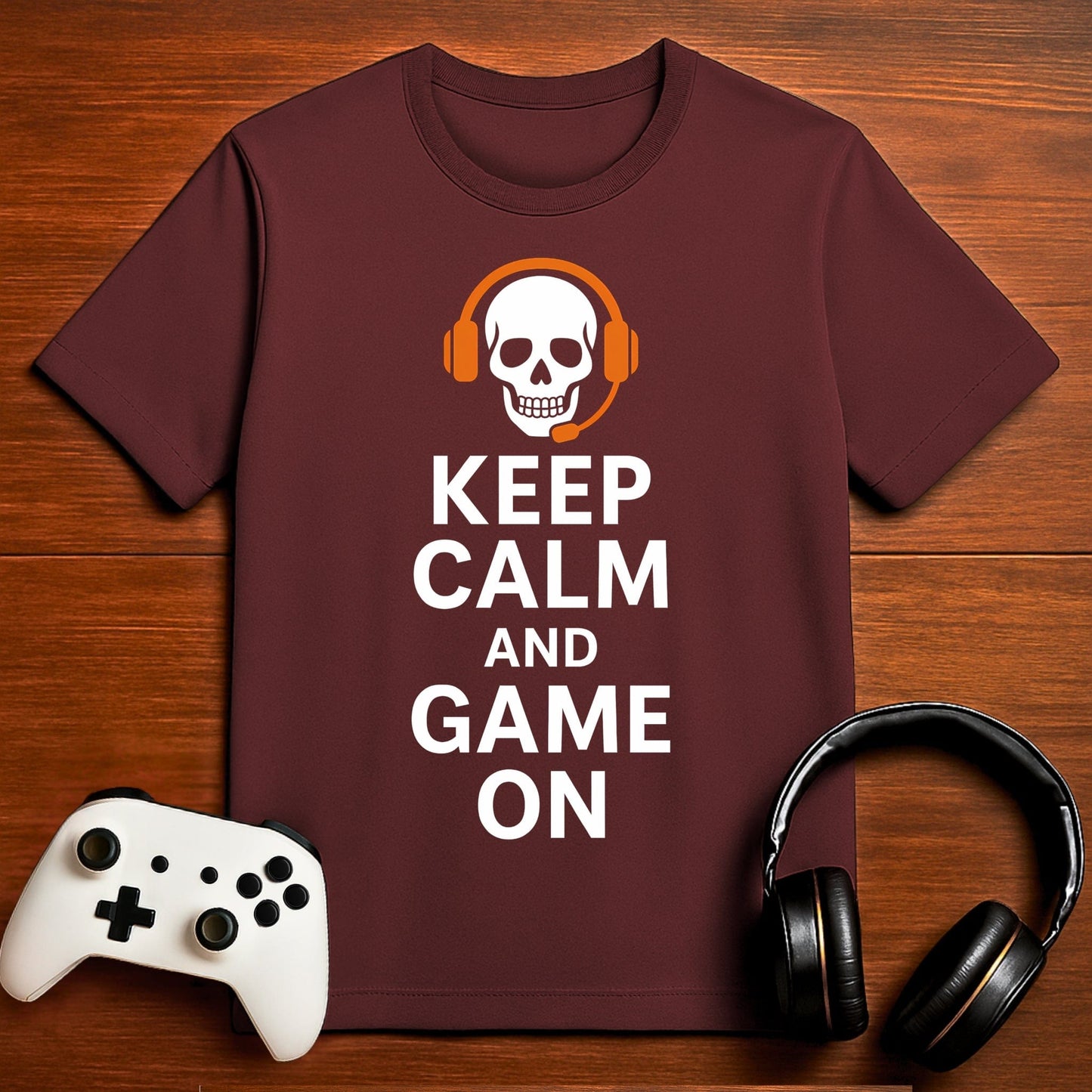 T-Shirt Maroon / S Keep Calm and Game On T-shirt