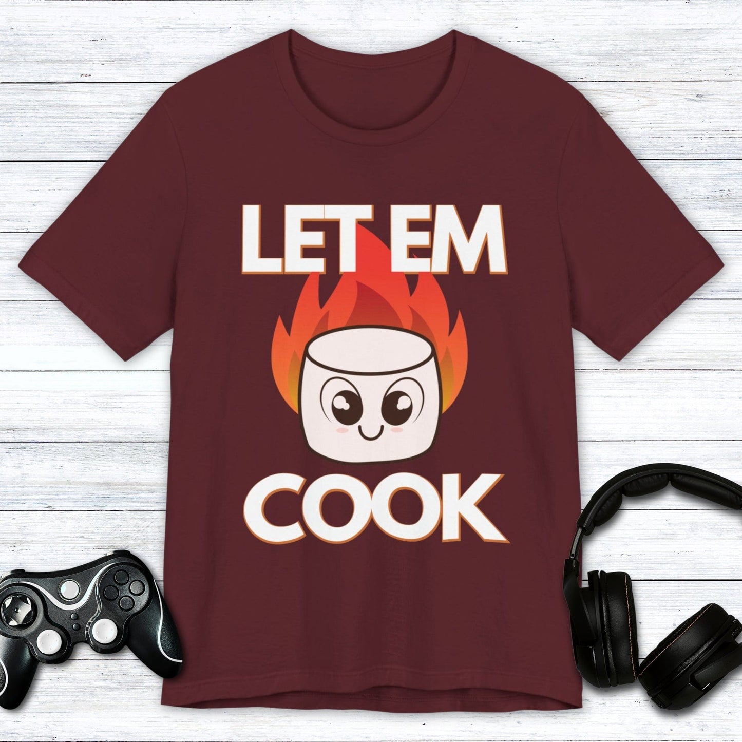 T-Shirt Maroon / S Let Em Cook Gamer T-shirt