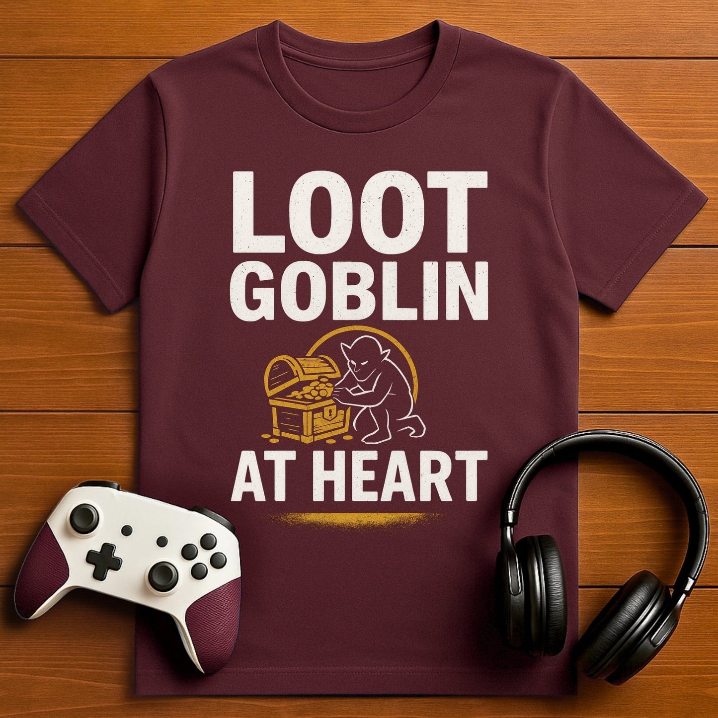 T-Shirt Maroon / S Loot Goblin at Heart T-shirt