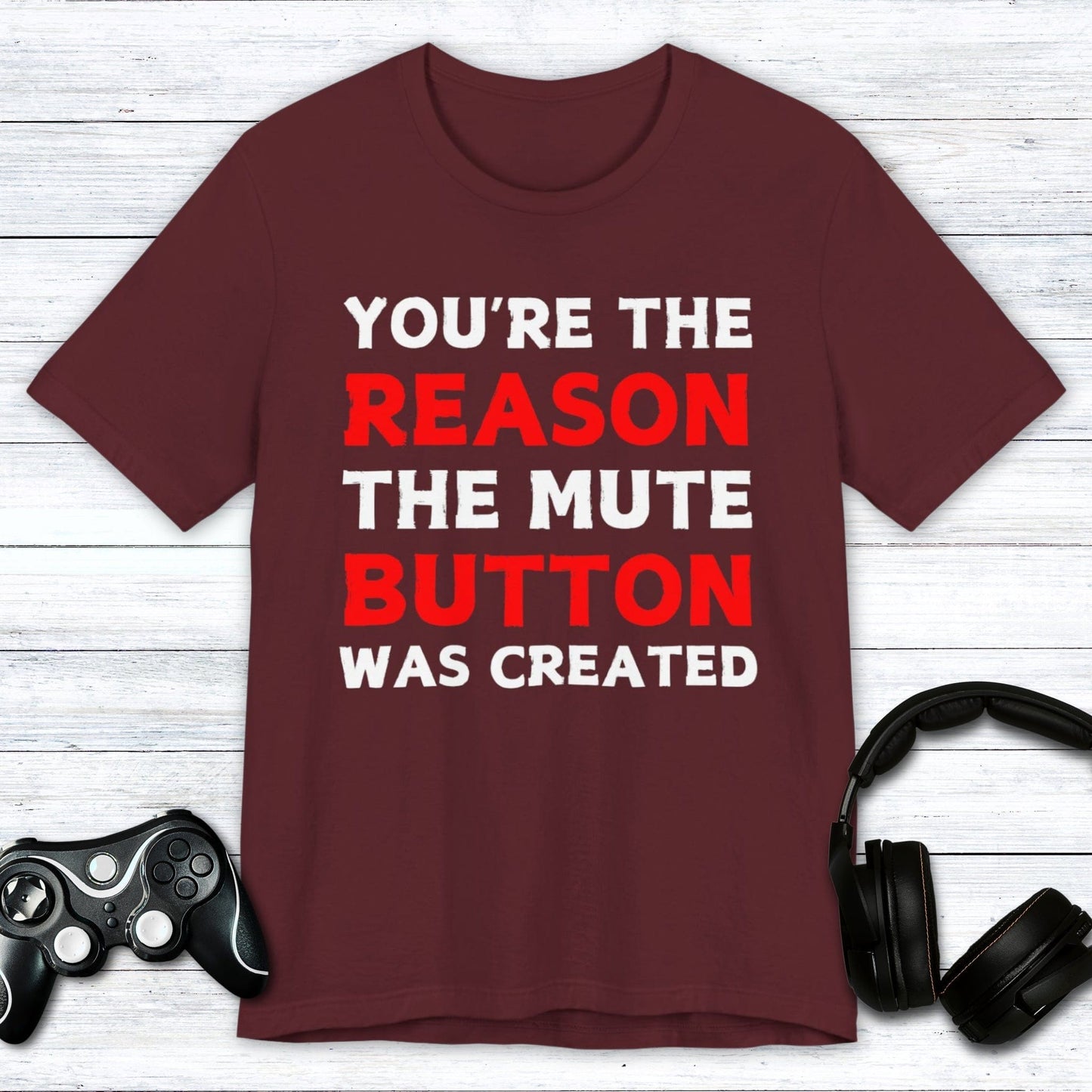 T-Shirt Maroon / S Mute Button Enthusiast T-shirt