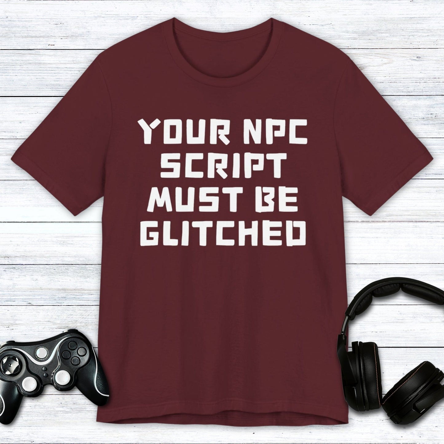 T-Shirt Maroon / S NPC Glitching "Gamer" T-shirt