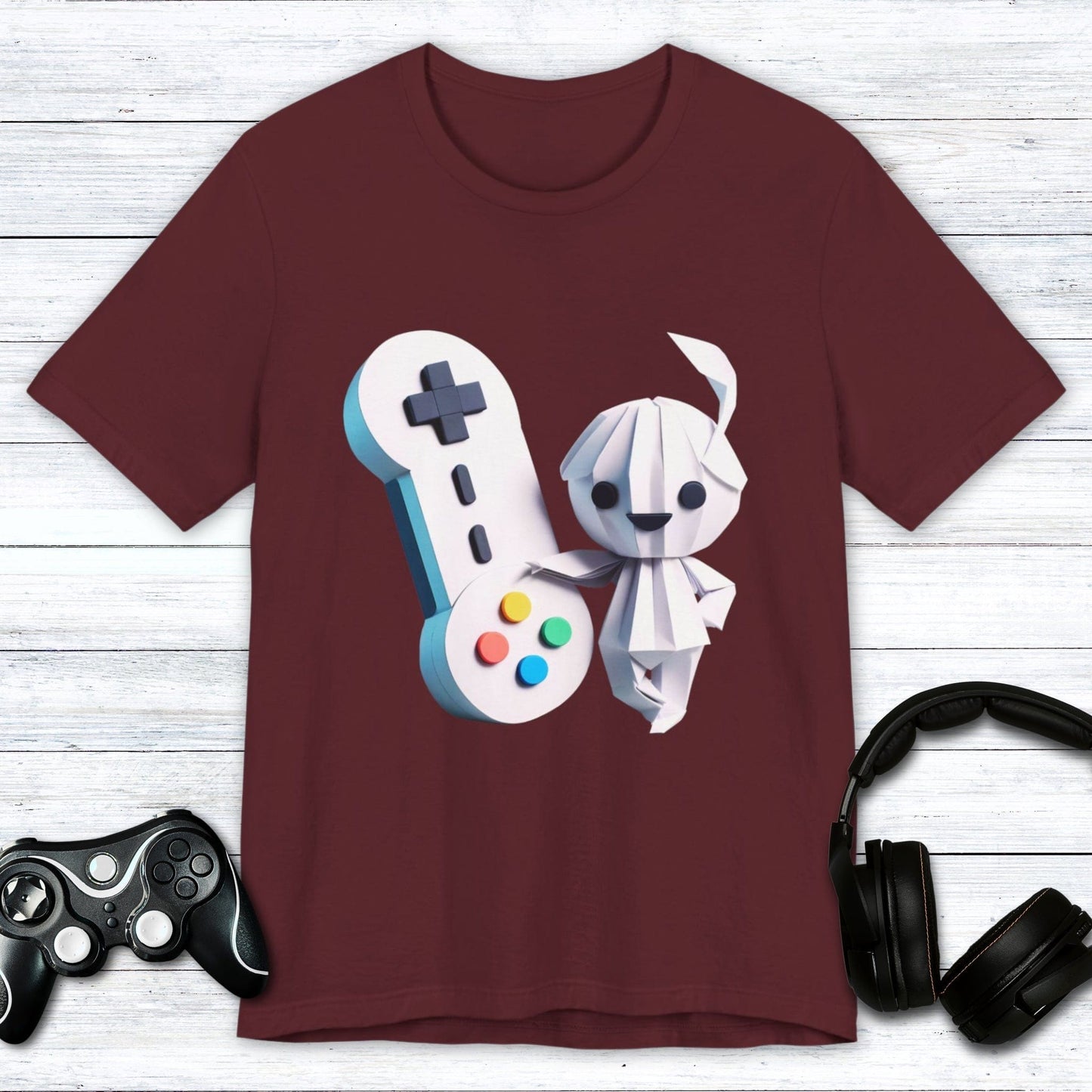 T-Shirt Maroon / S Origami Gamer Girl T-shirt
