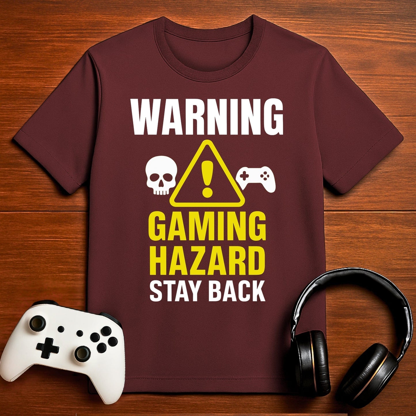 T-Shirt Maroon / S Stay Back – Gaming in Progress T-shirt