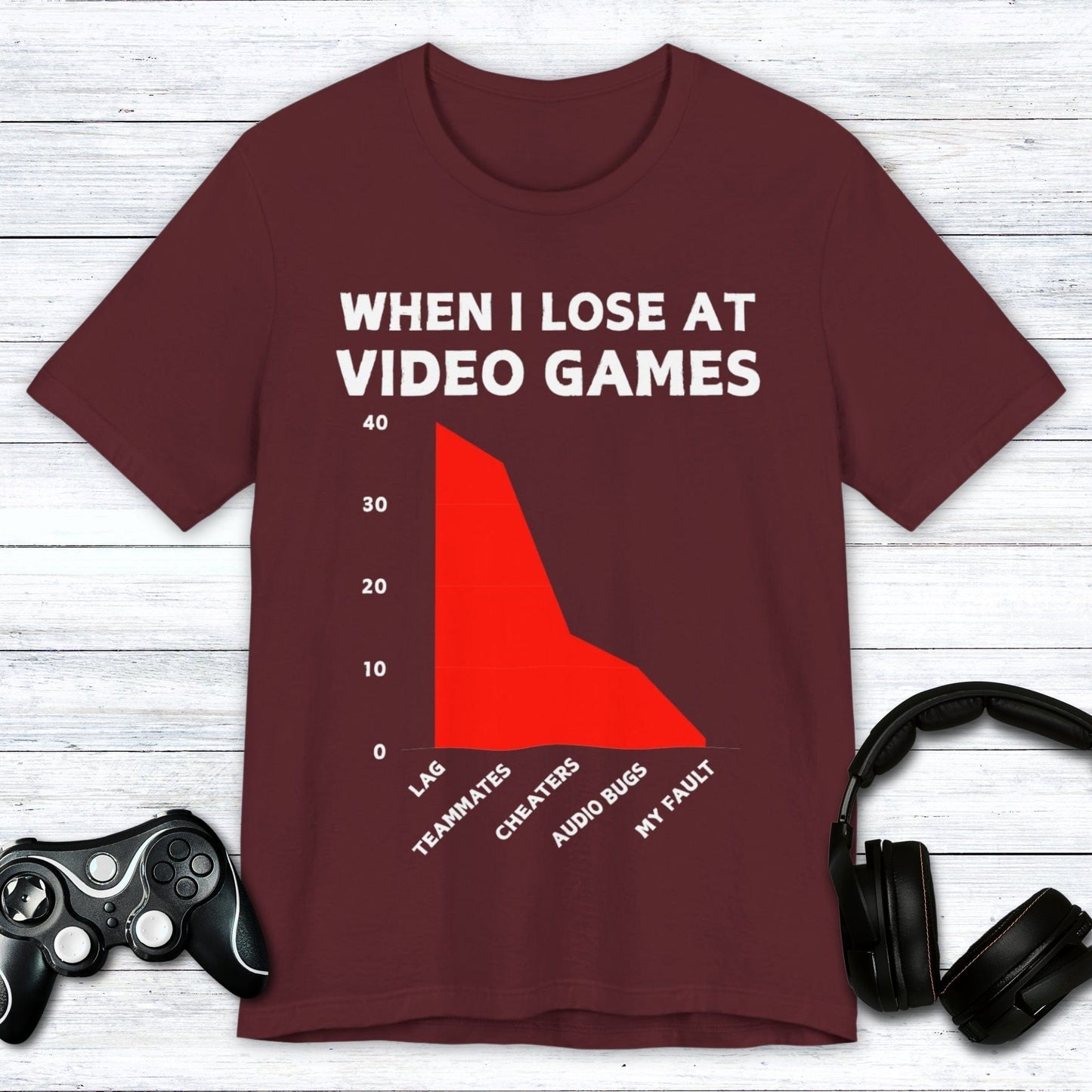 T-Shirt Maroon / S The Stats Never Lie (Gaming) T-shirt