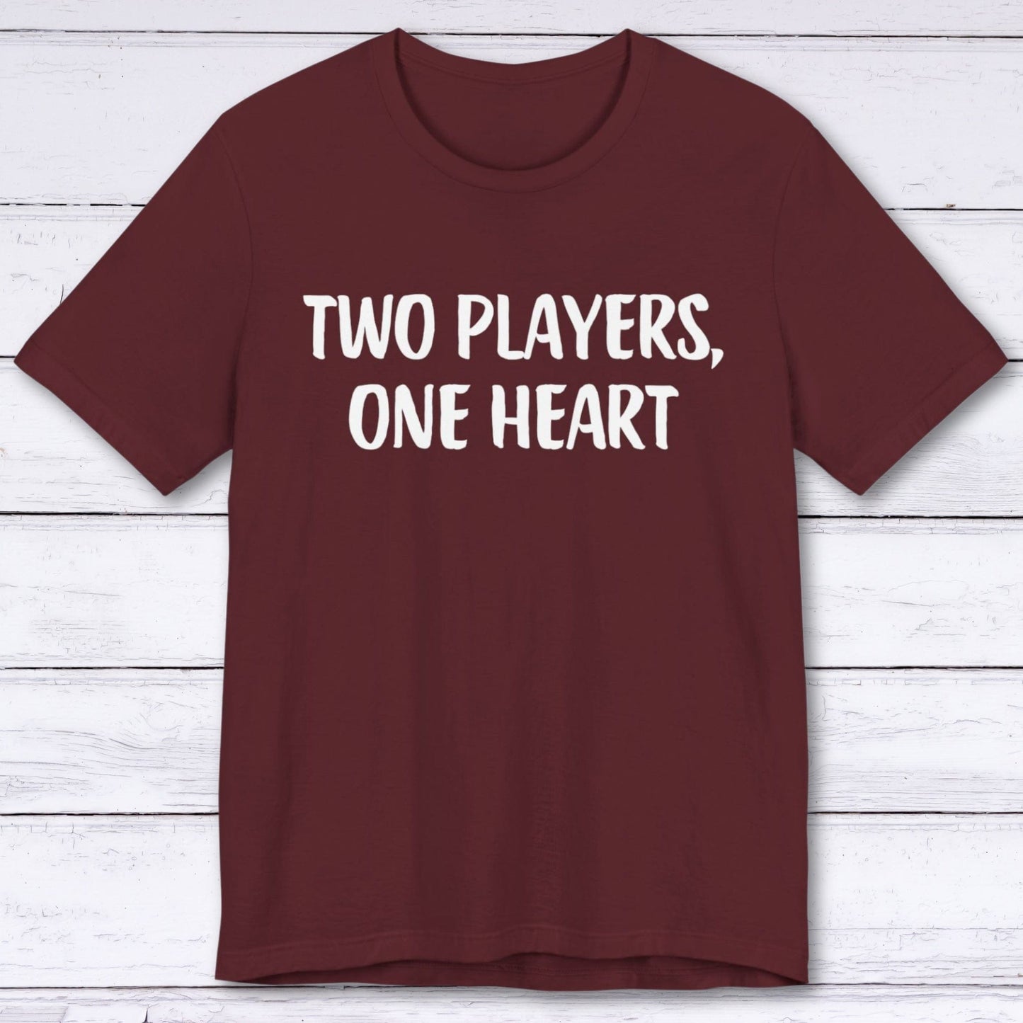 T-Shirt Maroon / S Two Players, One Heart T-shirt