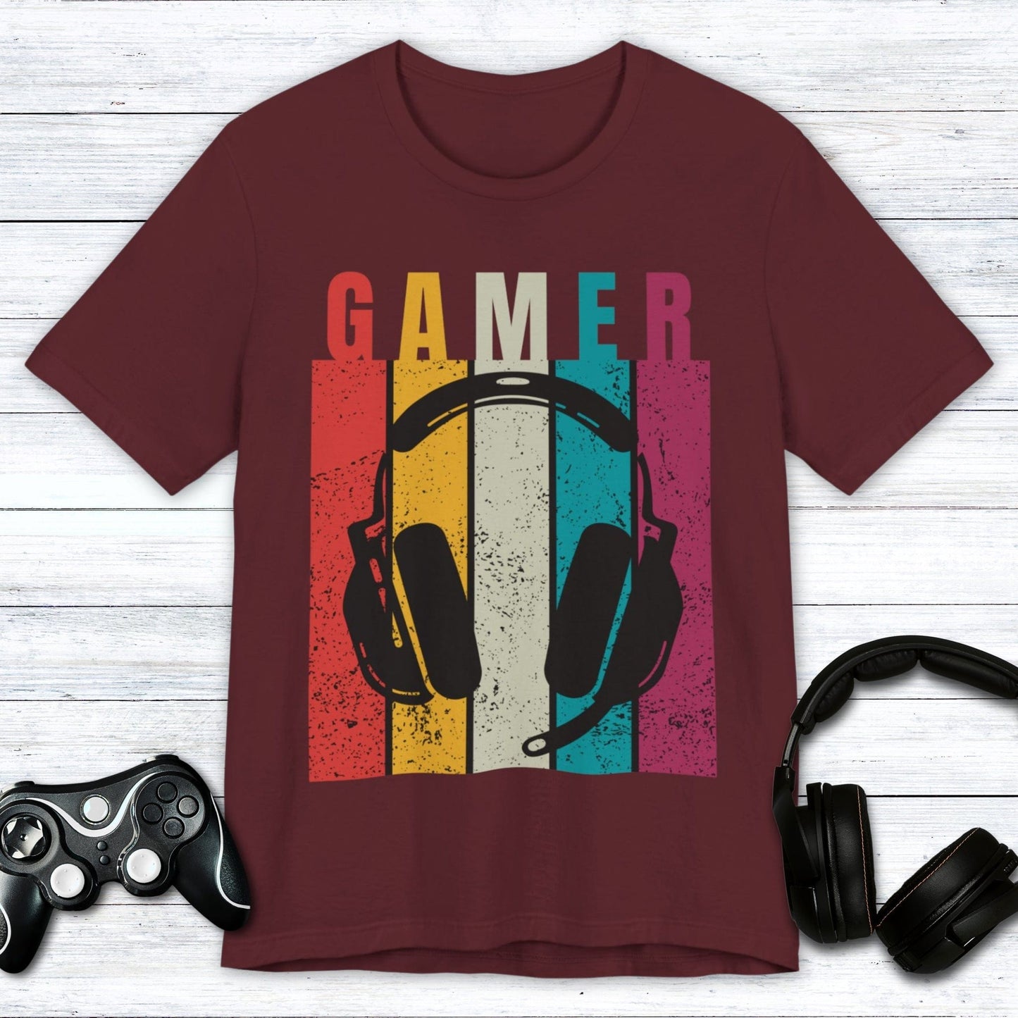 T-Shirt Maroon / S Vintage Gamer (Headset Edition) T-shirt