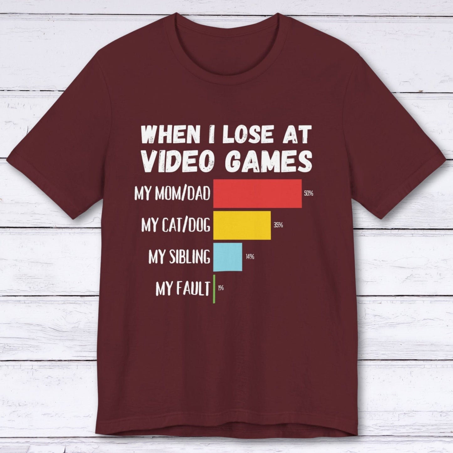 T-Shirt Maroon / S When I Lose at Video Games (Family Edition) T-shirt