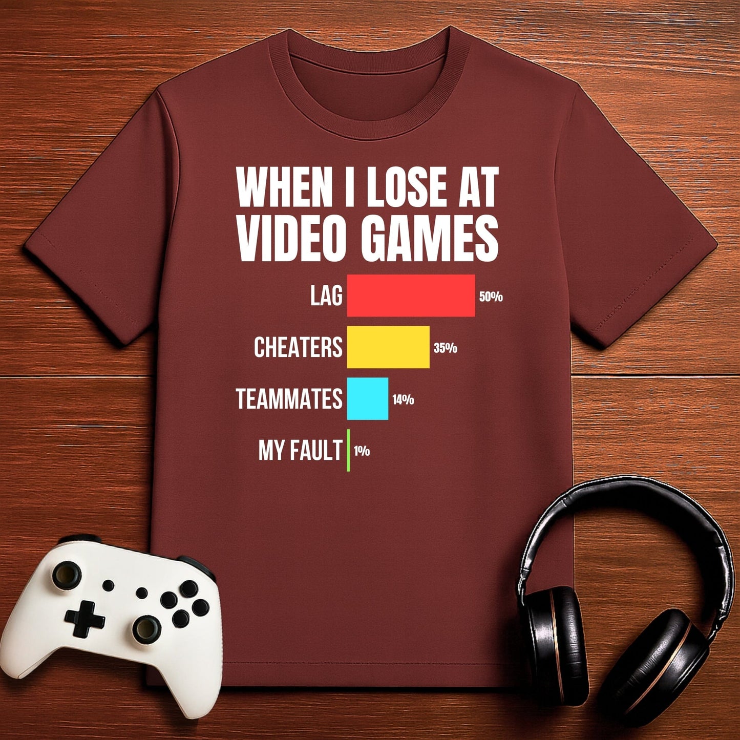 T-Shirt Maroon / S When I Lose at Video Games T-shirt