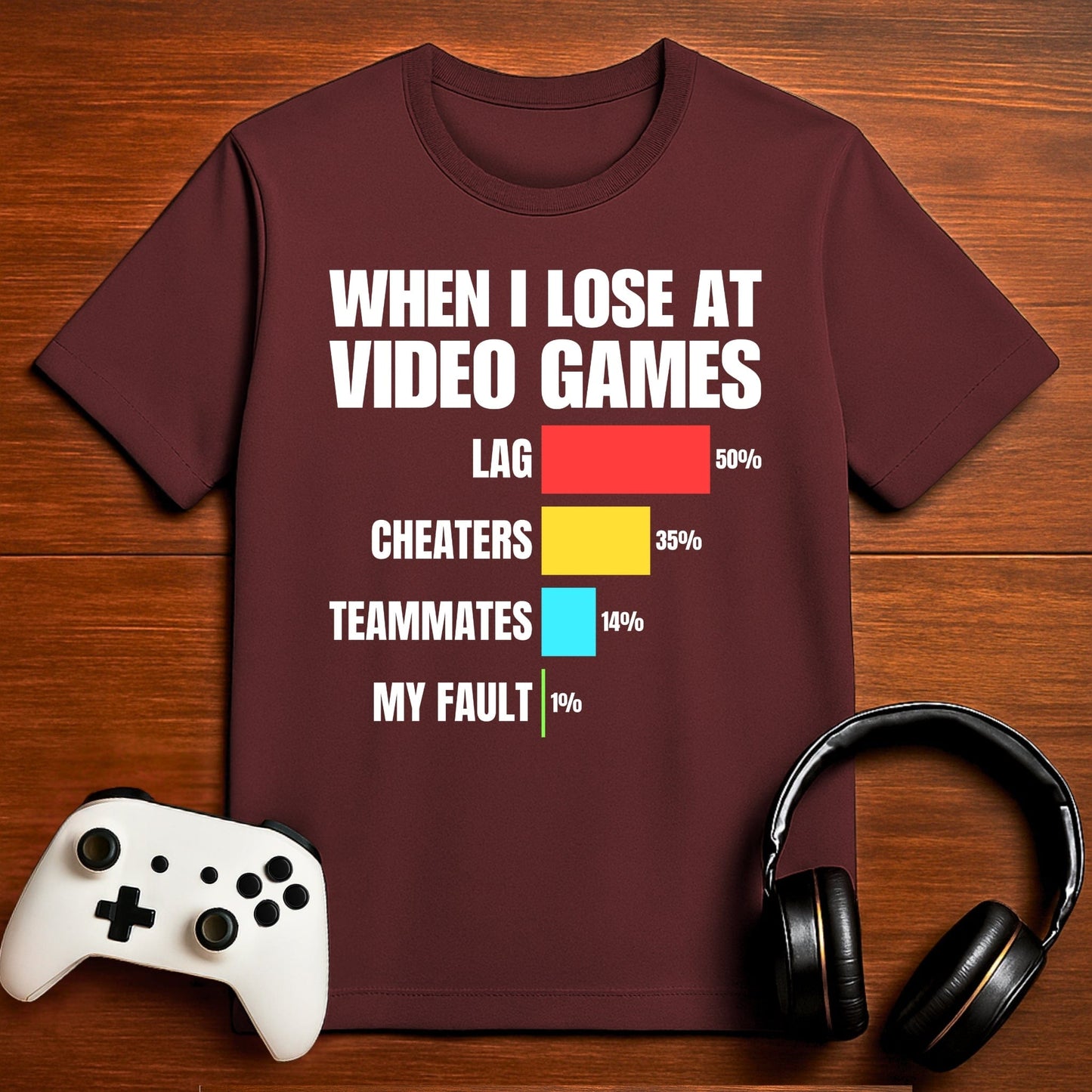 T-Shirt Maroon / S When I Lose at Video Games T-shirt