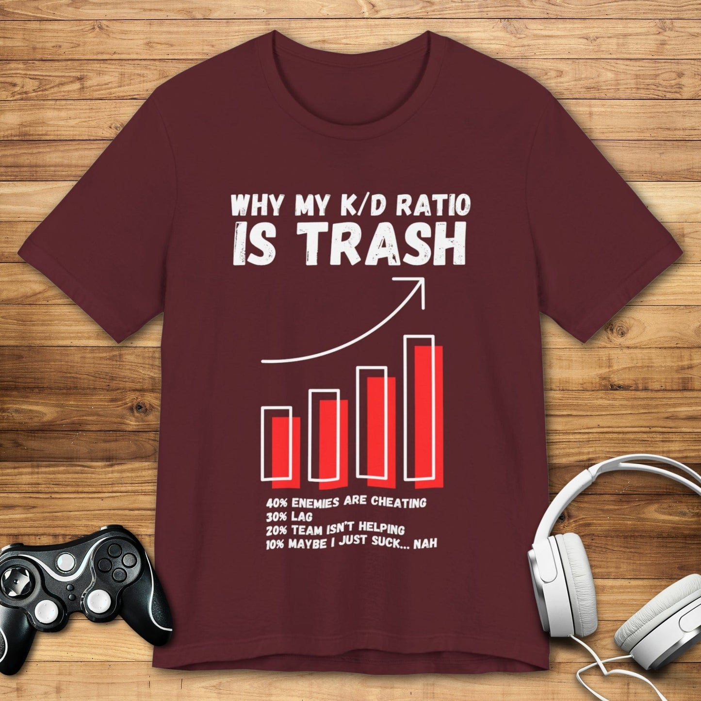 T-Shirt Maroon / S Why My K/D Ratio Is Trash T-shirt