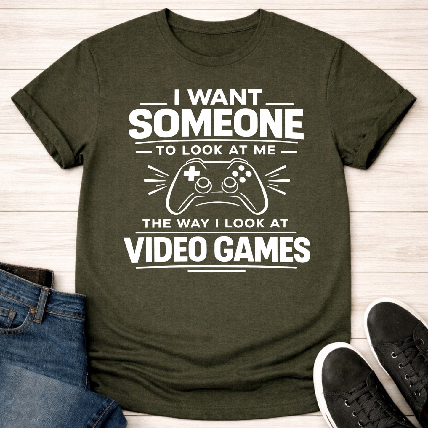 T-Shirt Military Green / S Romantic Gamer T-shirt