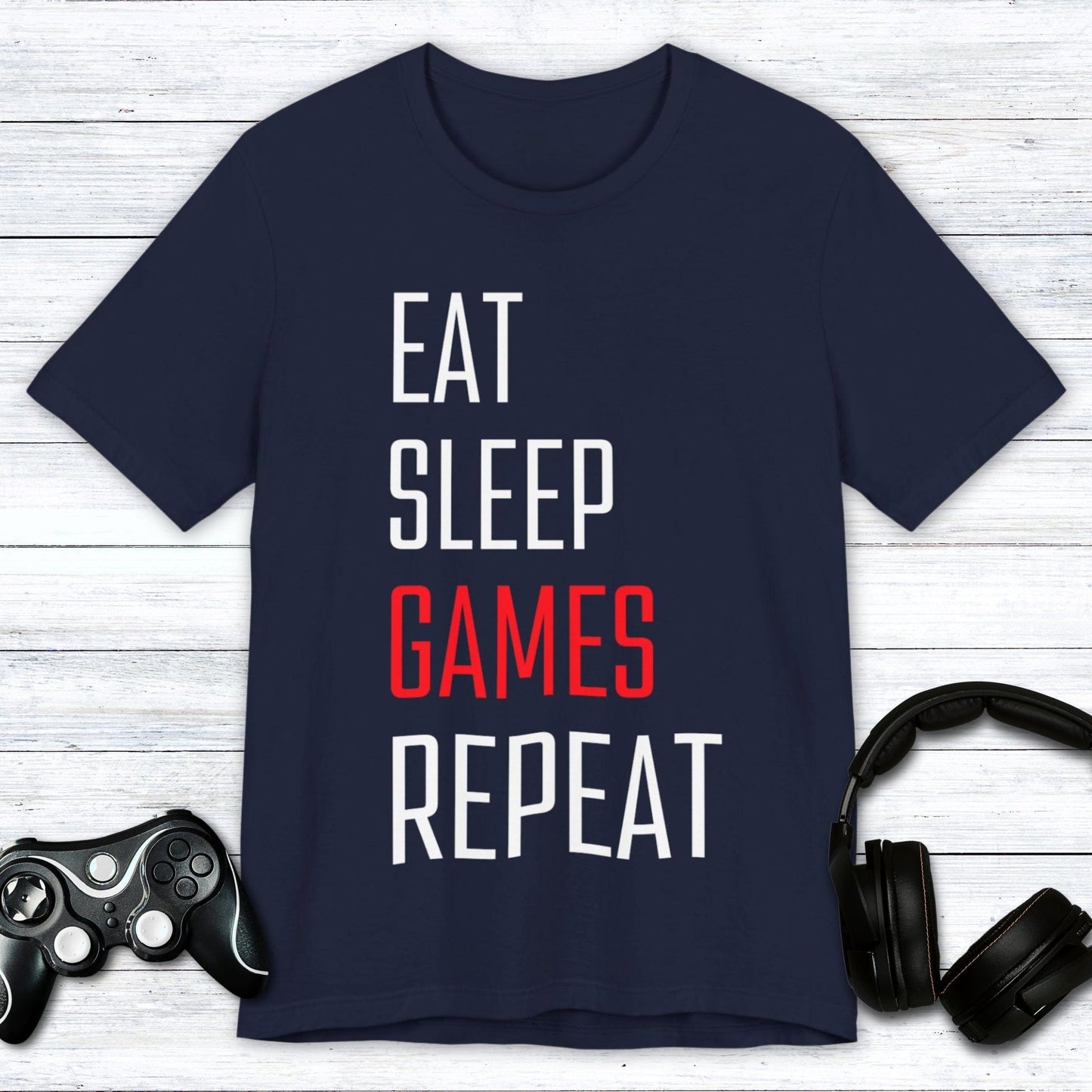T-Shirt Navy / S Eat Sleep Games Repeat T-shirt