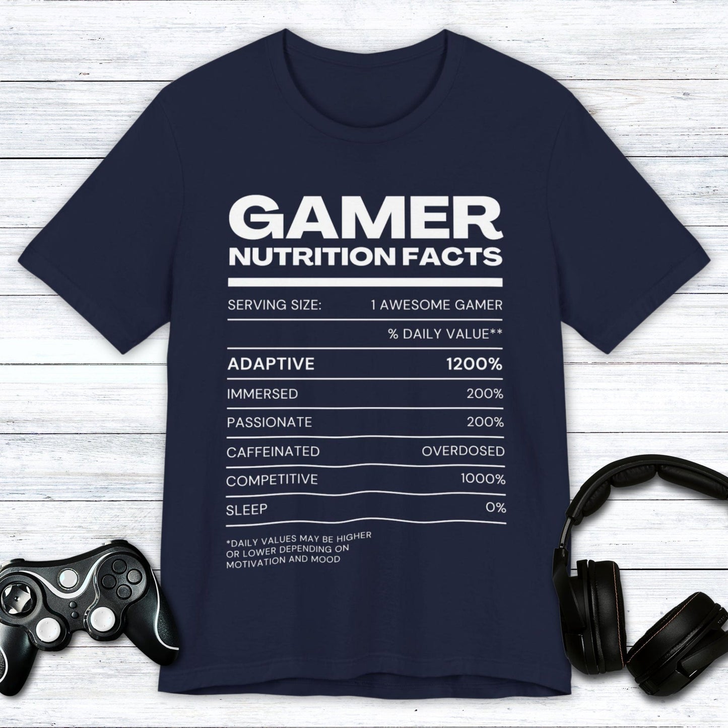 T-Shirt Navy / S Gamer Nutrition Facts T-shirt