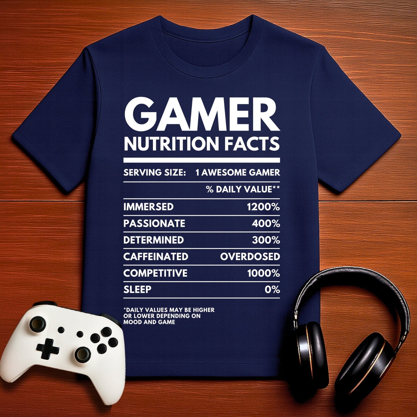 T-Shirt Navy / S Gamer Nutrition Label T-shirt