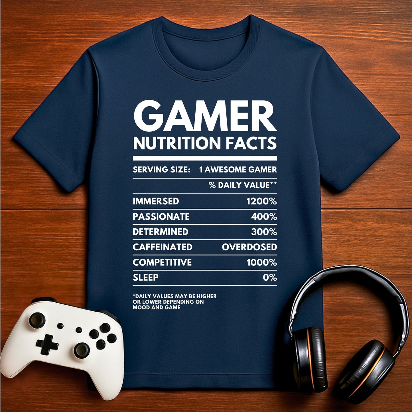 T-Shirt Navy / S Gamer Nutrition Label T-shirt