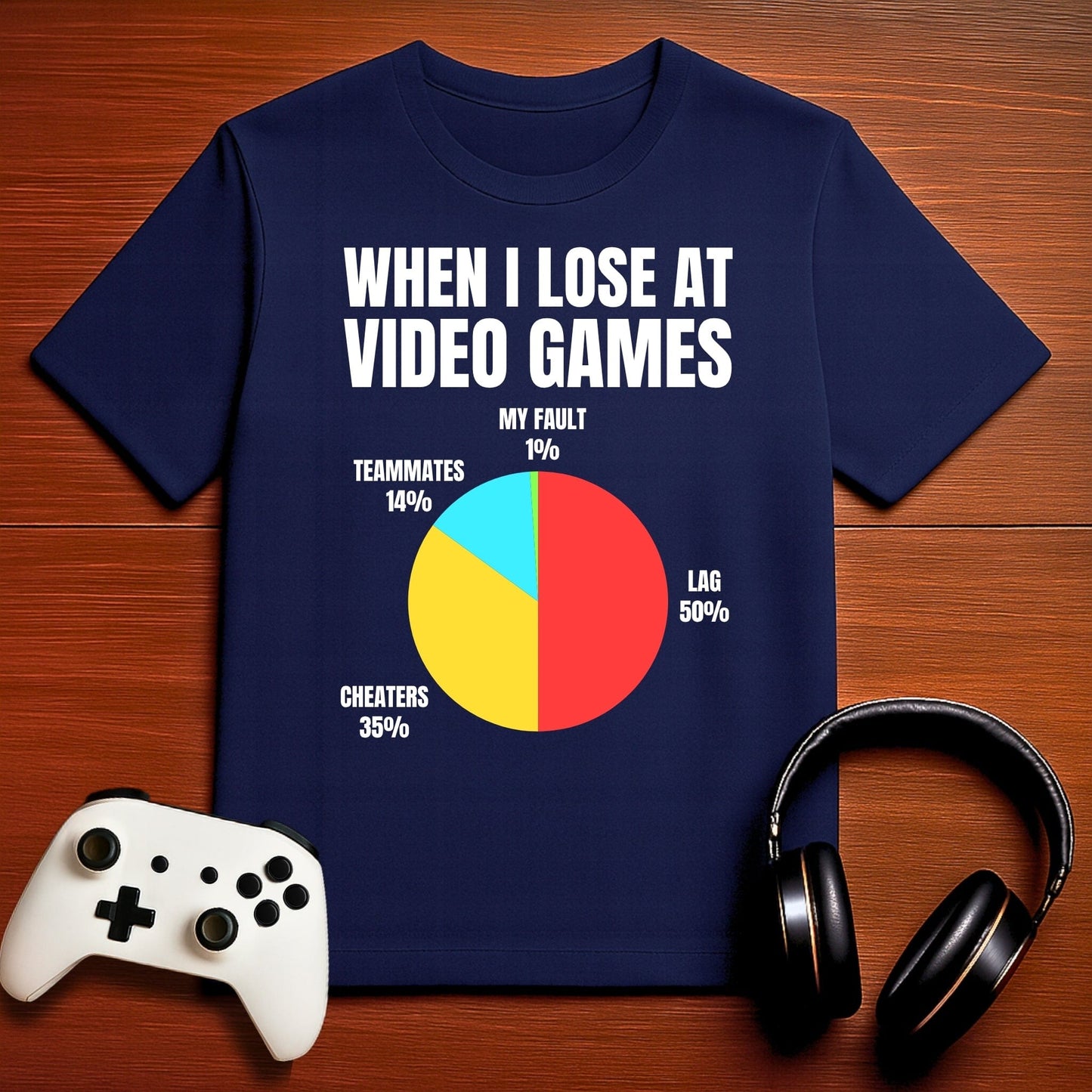 T-Shirt Navy / S Gamers Excuse Pie Chart T-shirt