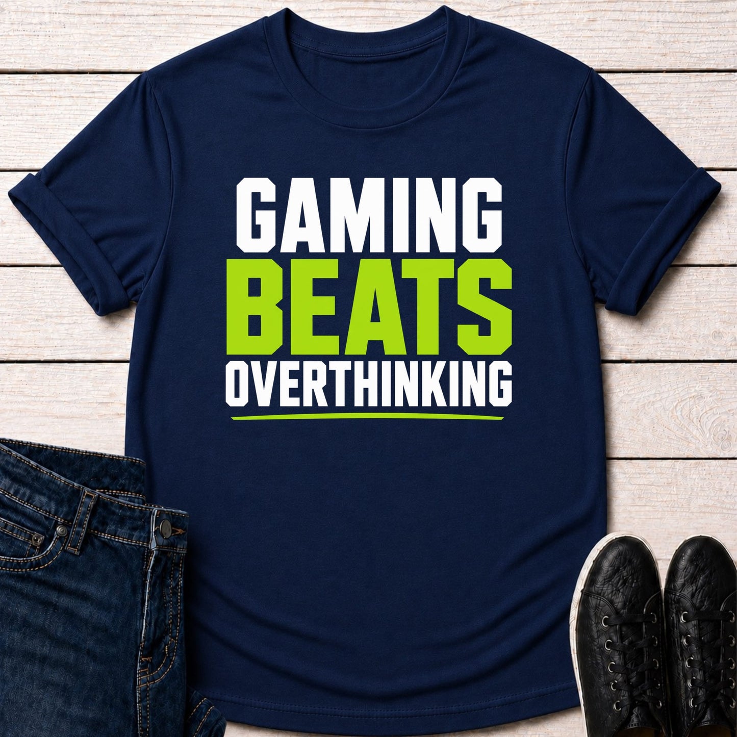T-Shirt Navy / S Gaming Beats Overthinking T-shirt
