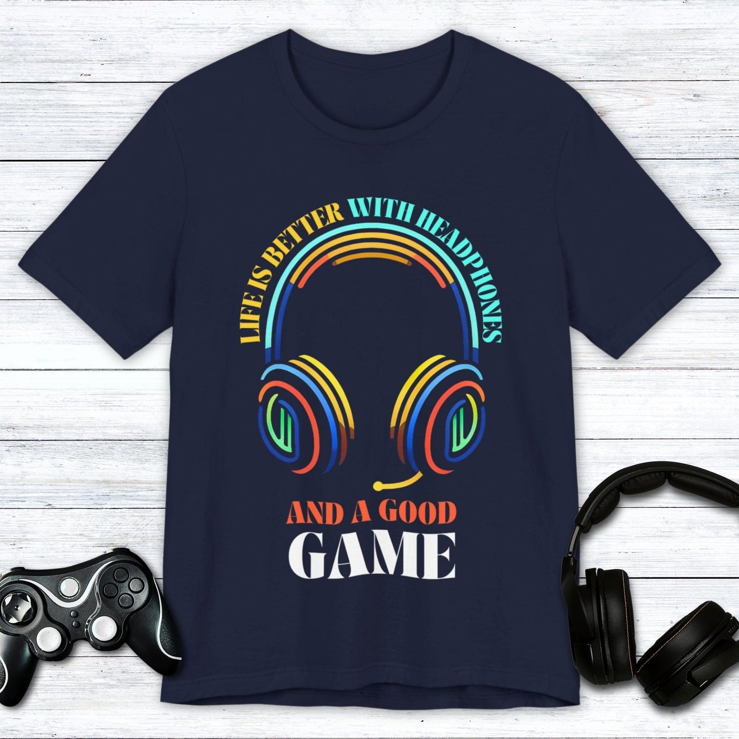 T-Shirt Navy / S Gaming Nirvana - Headphones & Good Times T-shirt