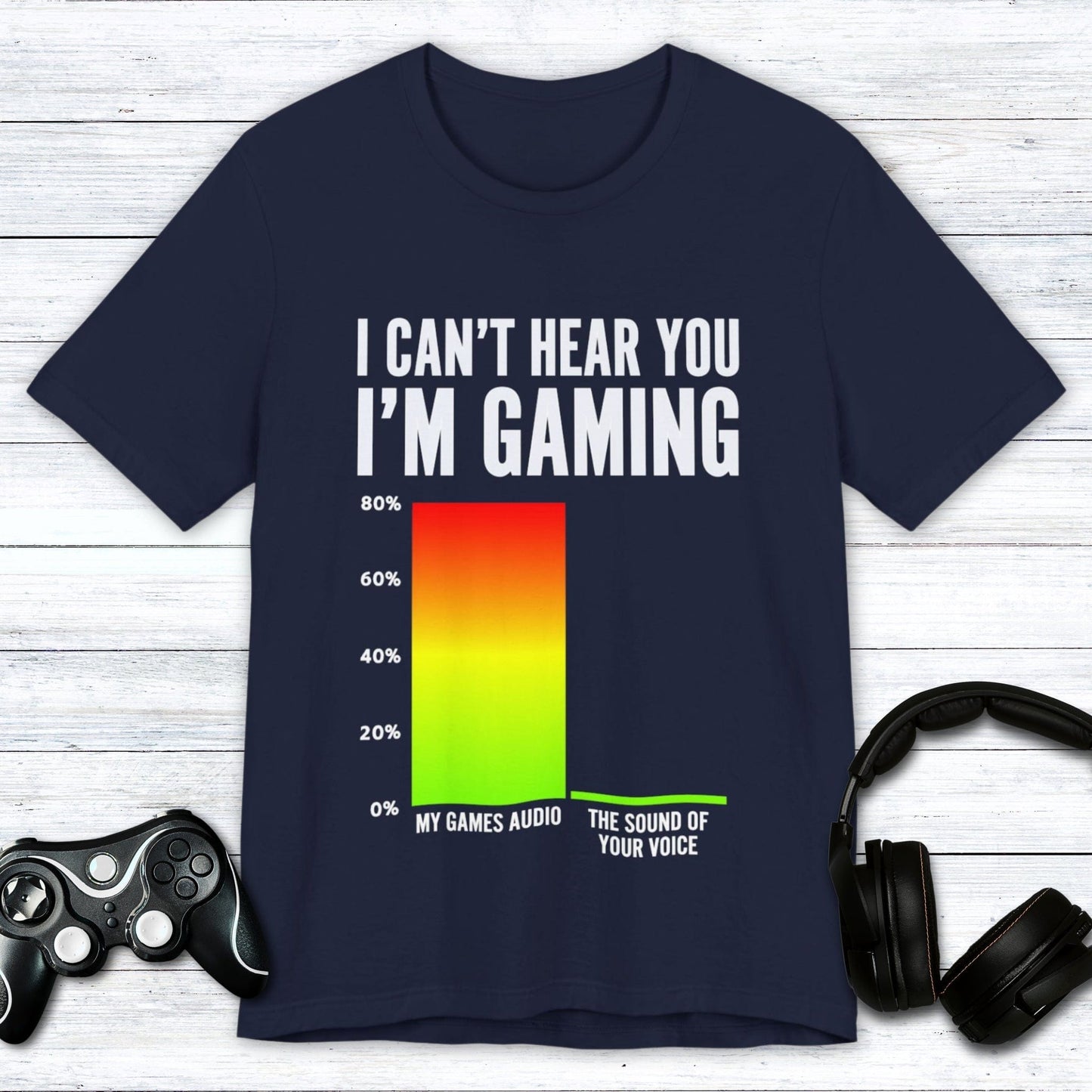 T-Shirt Navy / S I Can't Hear You (Bar Chart) T-shirt