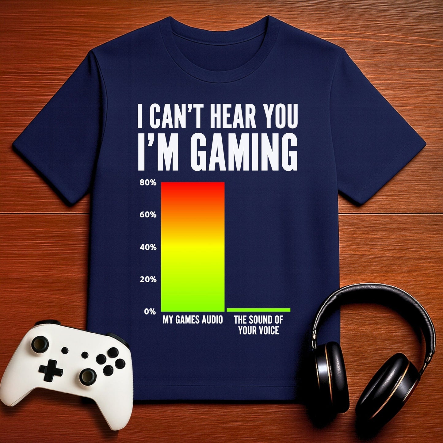 T-Shirt Navy / S I Can't Hear You (Bar Chart) T-shirt