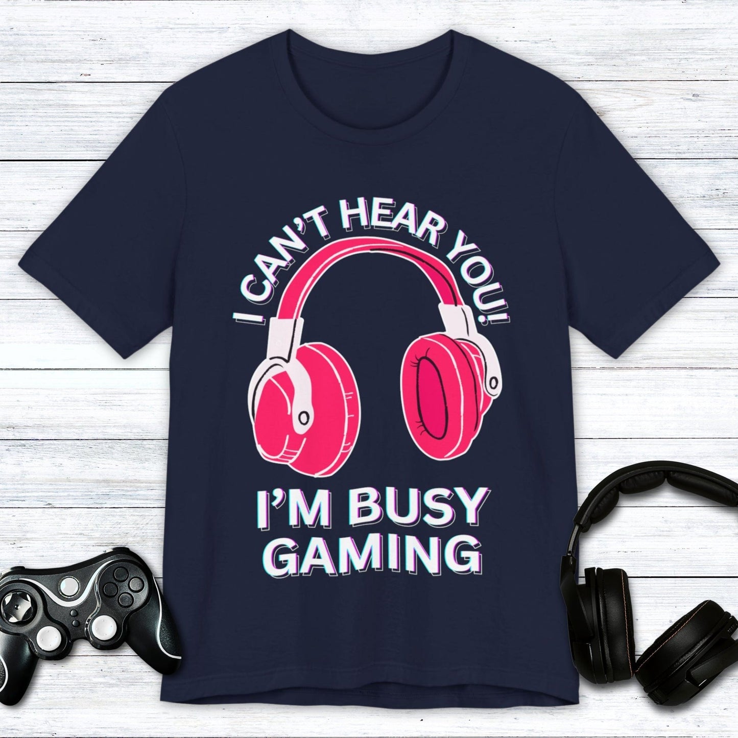 T-Shirt Navy / S I Can't Hear You "Hibiscus" Gaming T-shirt