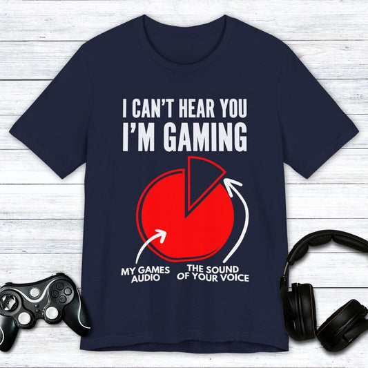 T-Shirt Navy / S I Can't Hear You (Pie Chart) T-shirt