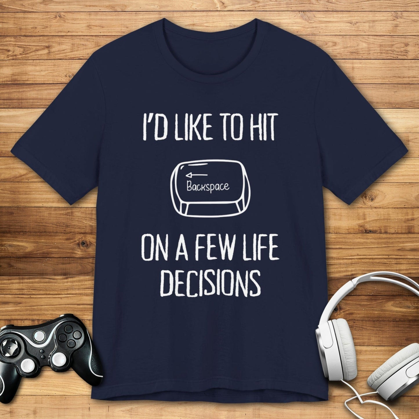 T-Shirt Navy / S I'd Like to Hit Backspace T-shirt