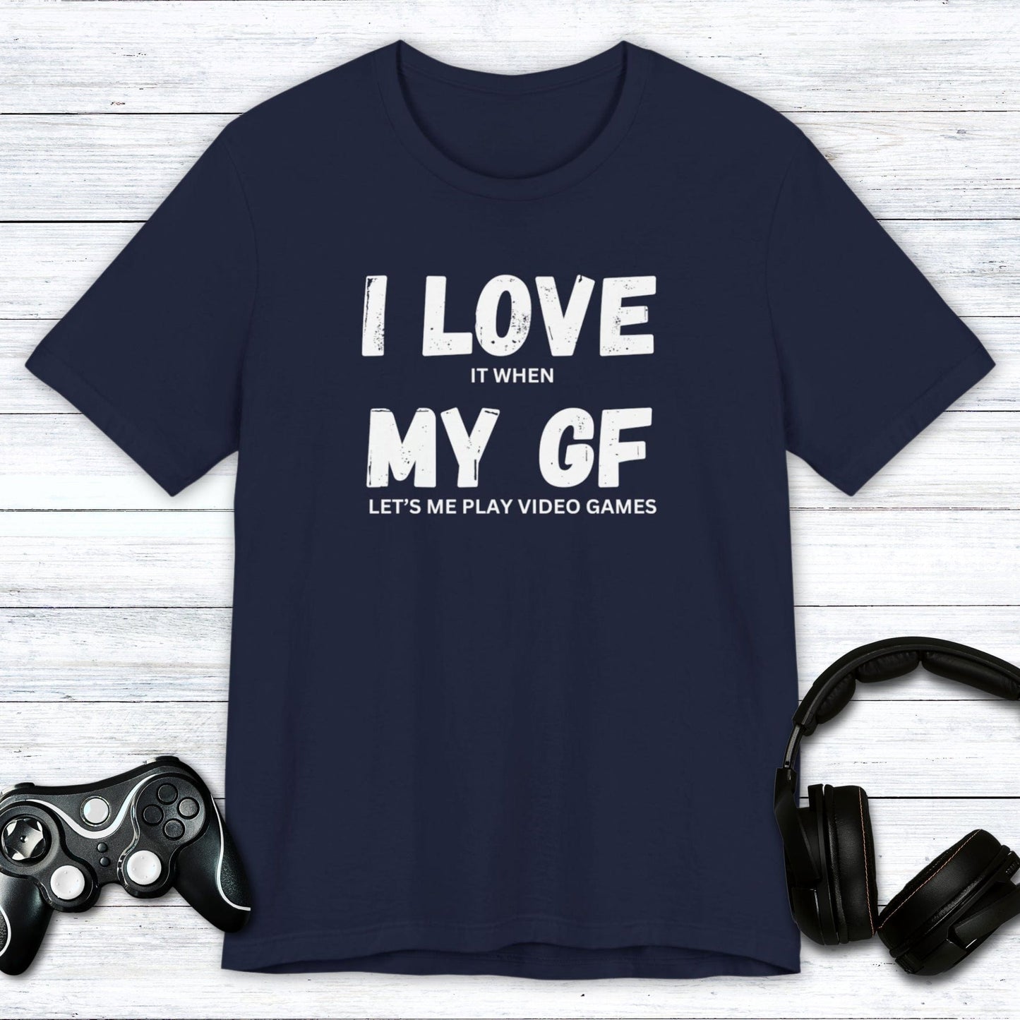T-Shirt Navy / S I Love My Girlfriend (Gamer) T-shirt