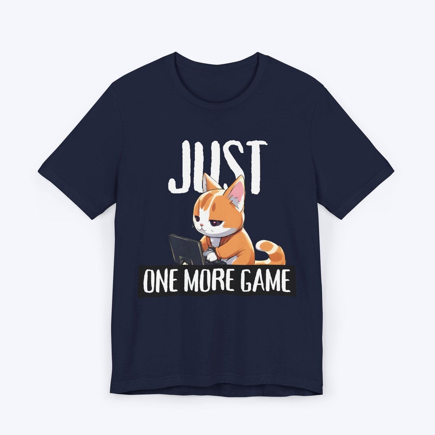 T-Shirt Navy / S Just One More Game: Anime Cat T-shirt