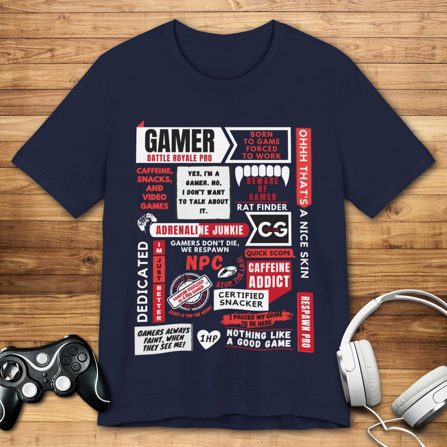 T-Shirt Navy / S Life of a Gamer (Red Edition) T-shirt