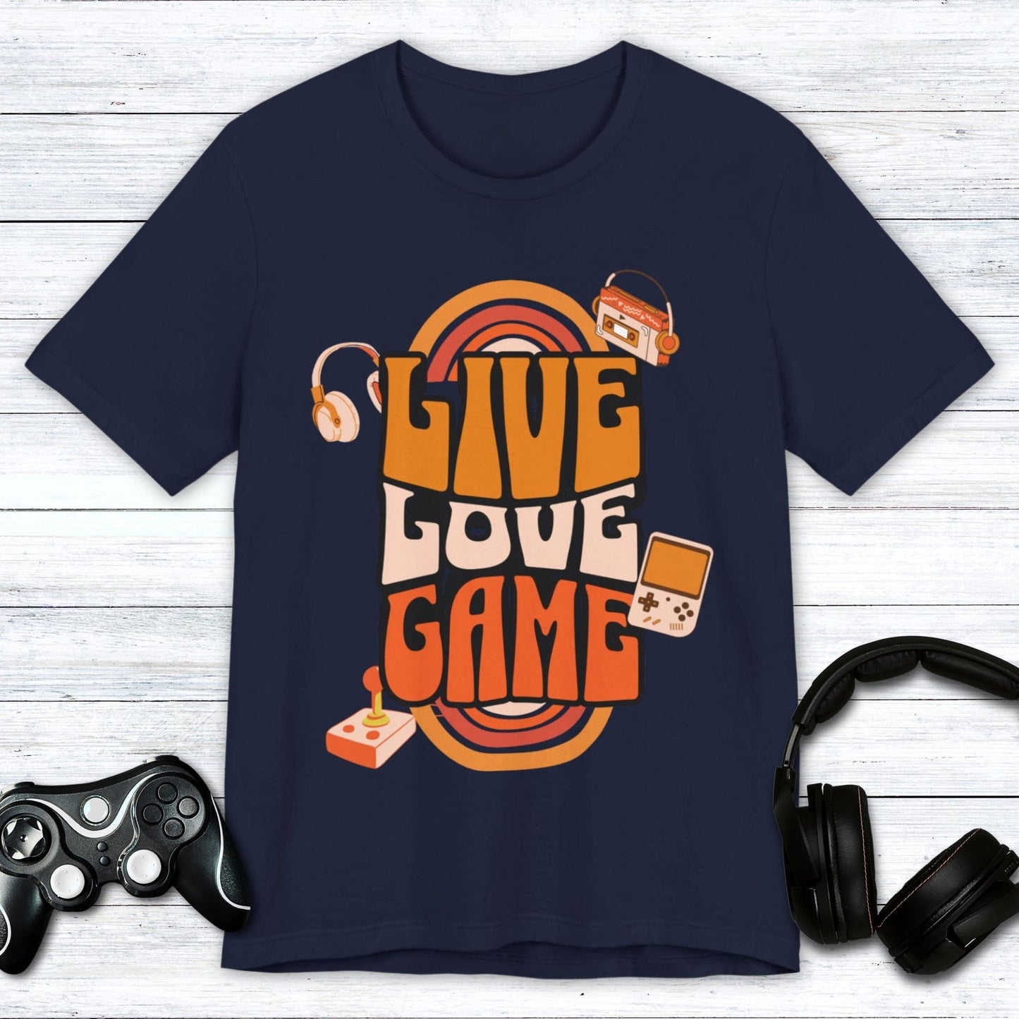 T-Shirt Navy / S Live, Love, Game (Retro Edition) T-shirt