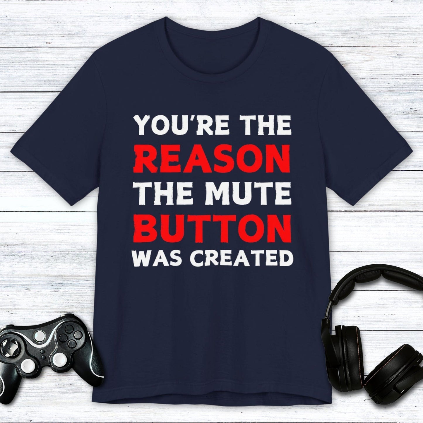 T-Shirt Navy / S Mute Button Enthusiast T-shirt