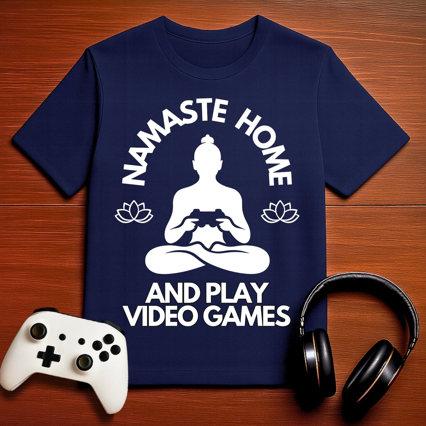T-Shirt Navy / S Namaste Home (Lotus Flower) Gamer T-shirt