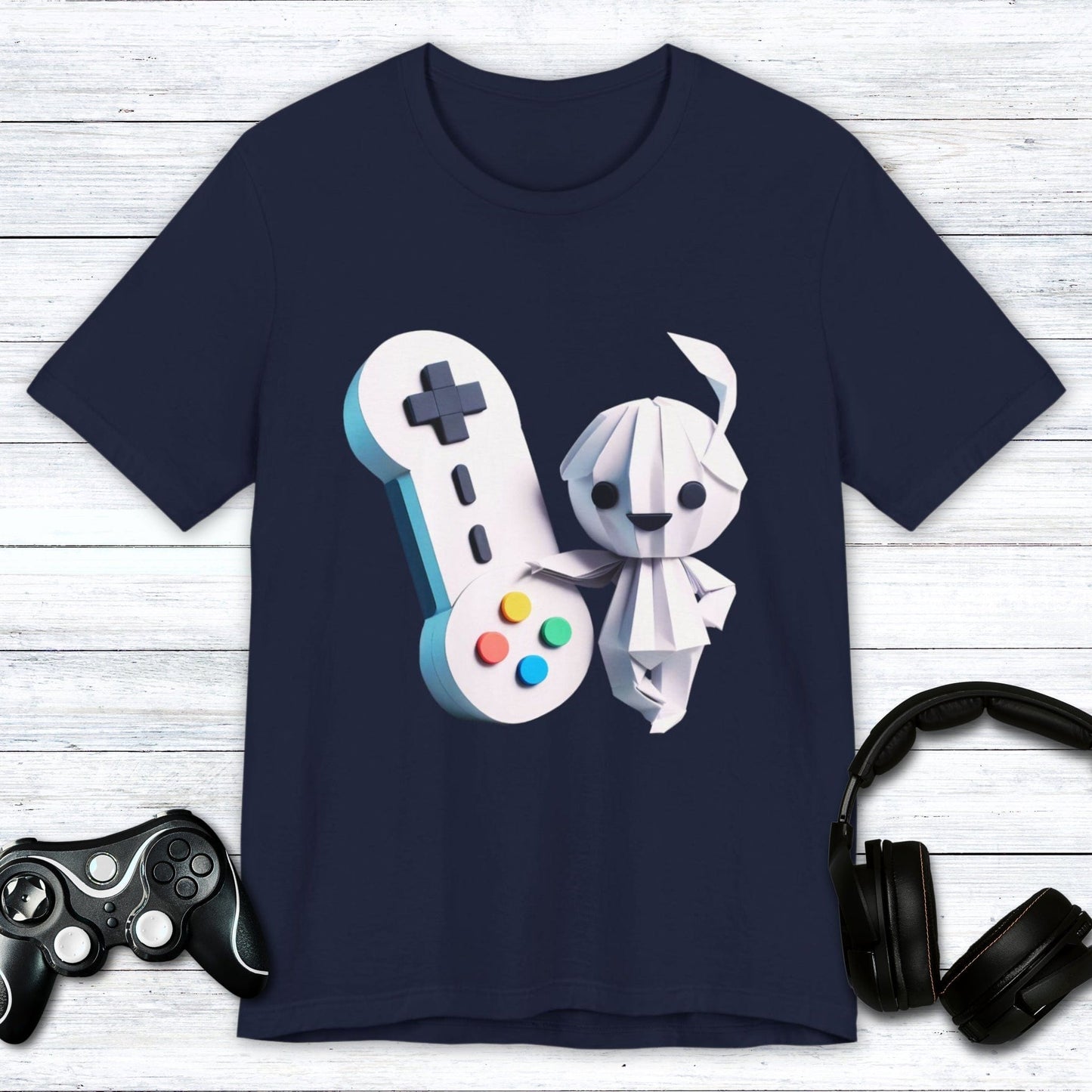 T-Shirt Navy / S Origami Gamer Girl T-shirt