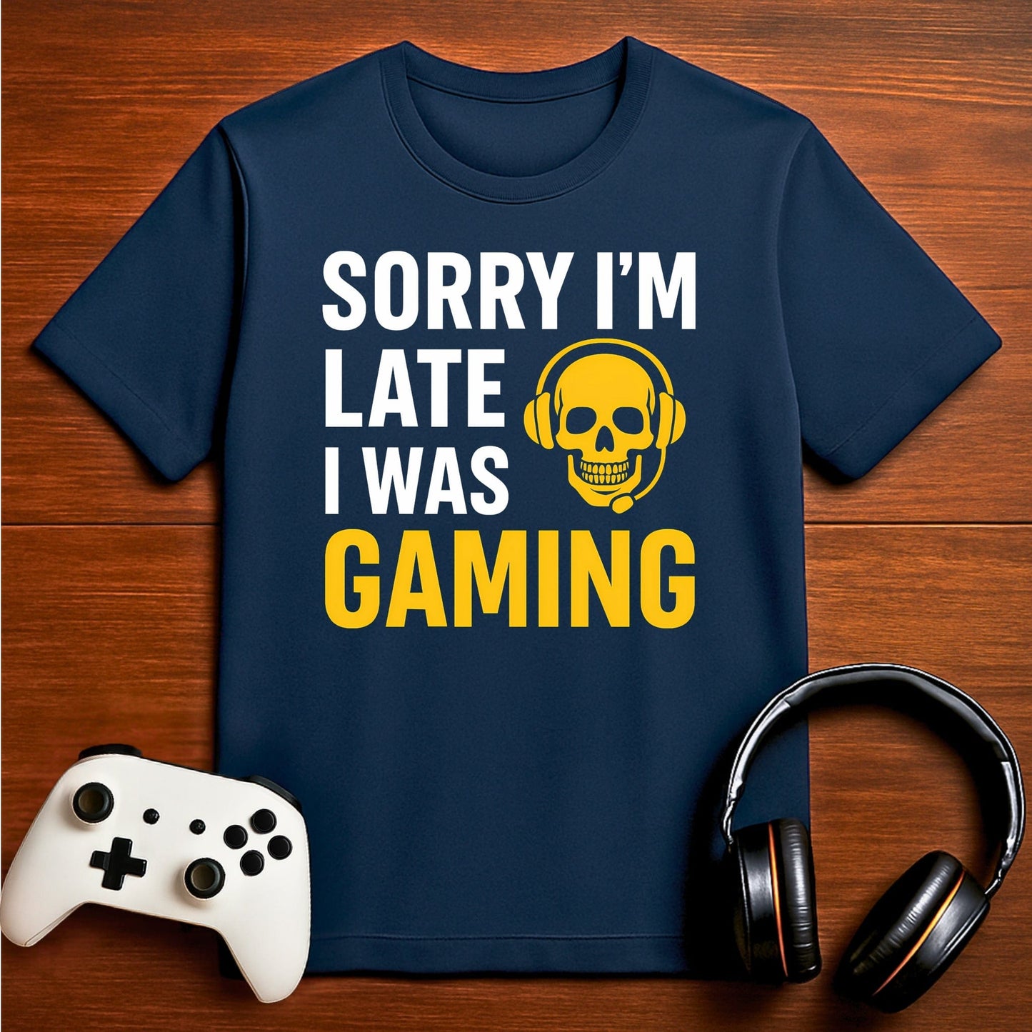 T-Shirt Navy / S Sorry I'm Late Gaming T-shirt
