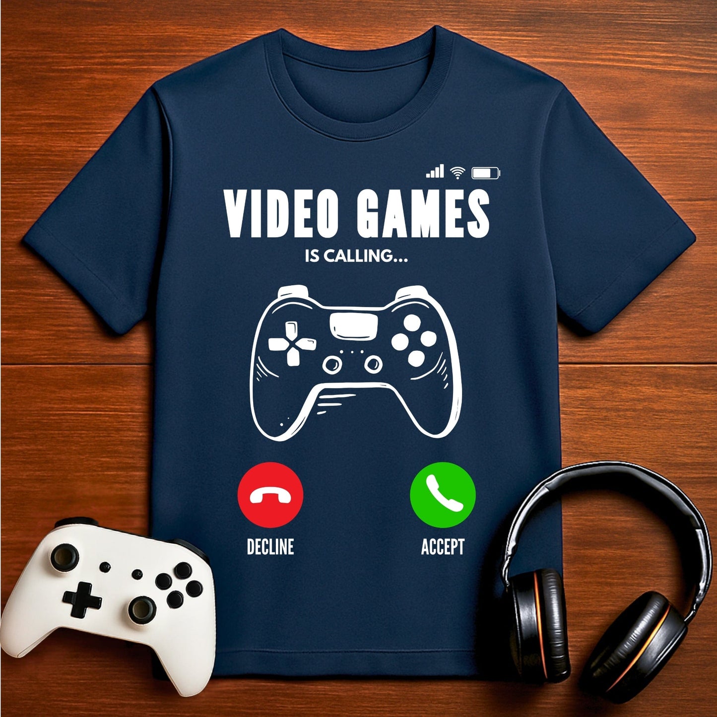 T-Shirt Navy / S Video Games is Calling T-shirt