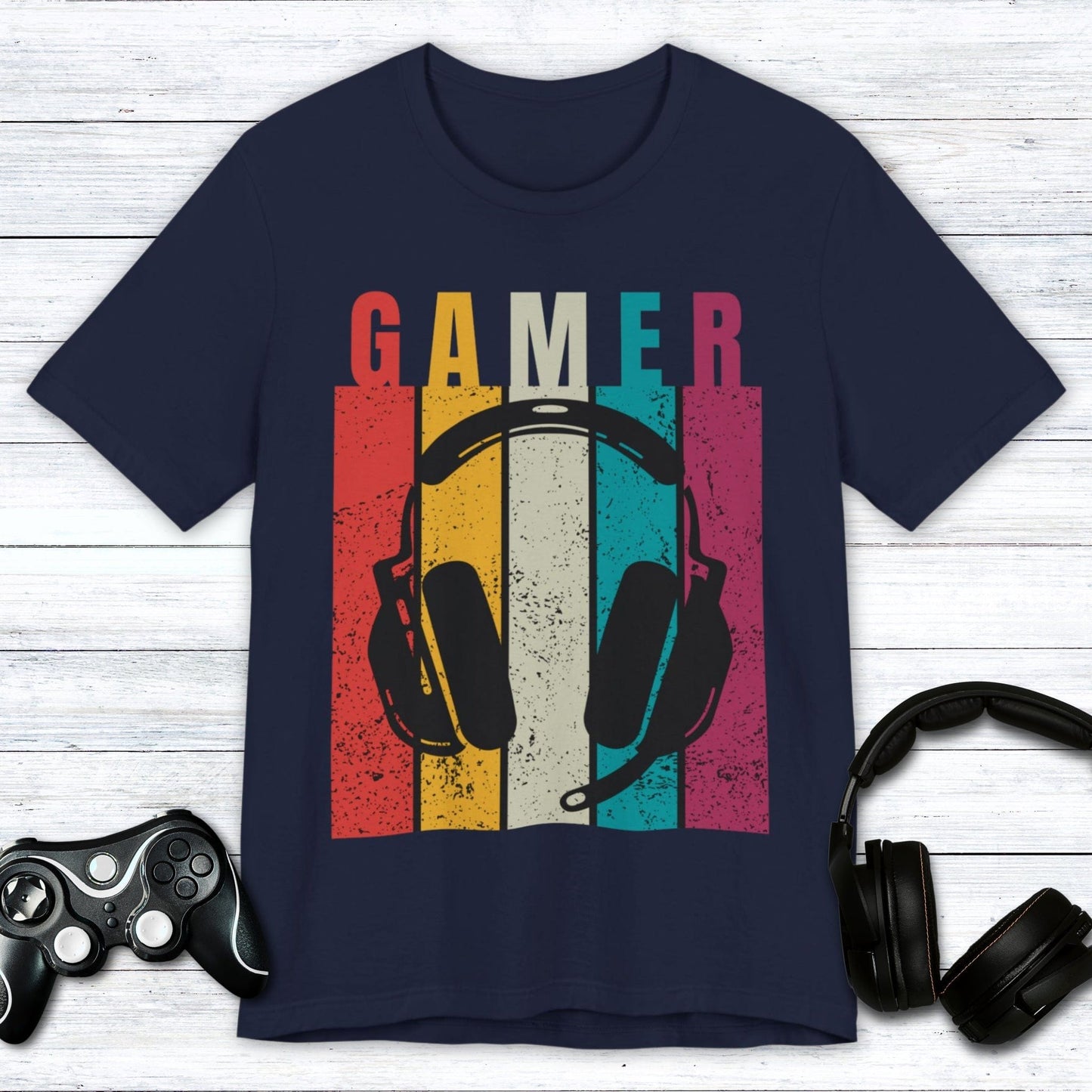 T-Shirt Navy / S Vintage Gamer (Headset Edition) T-shirt