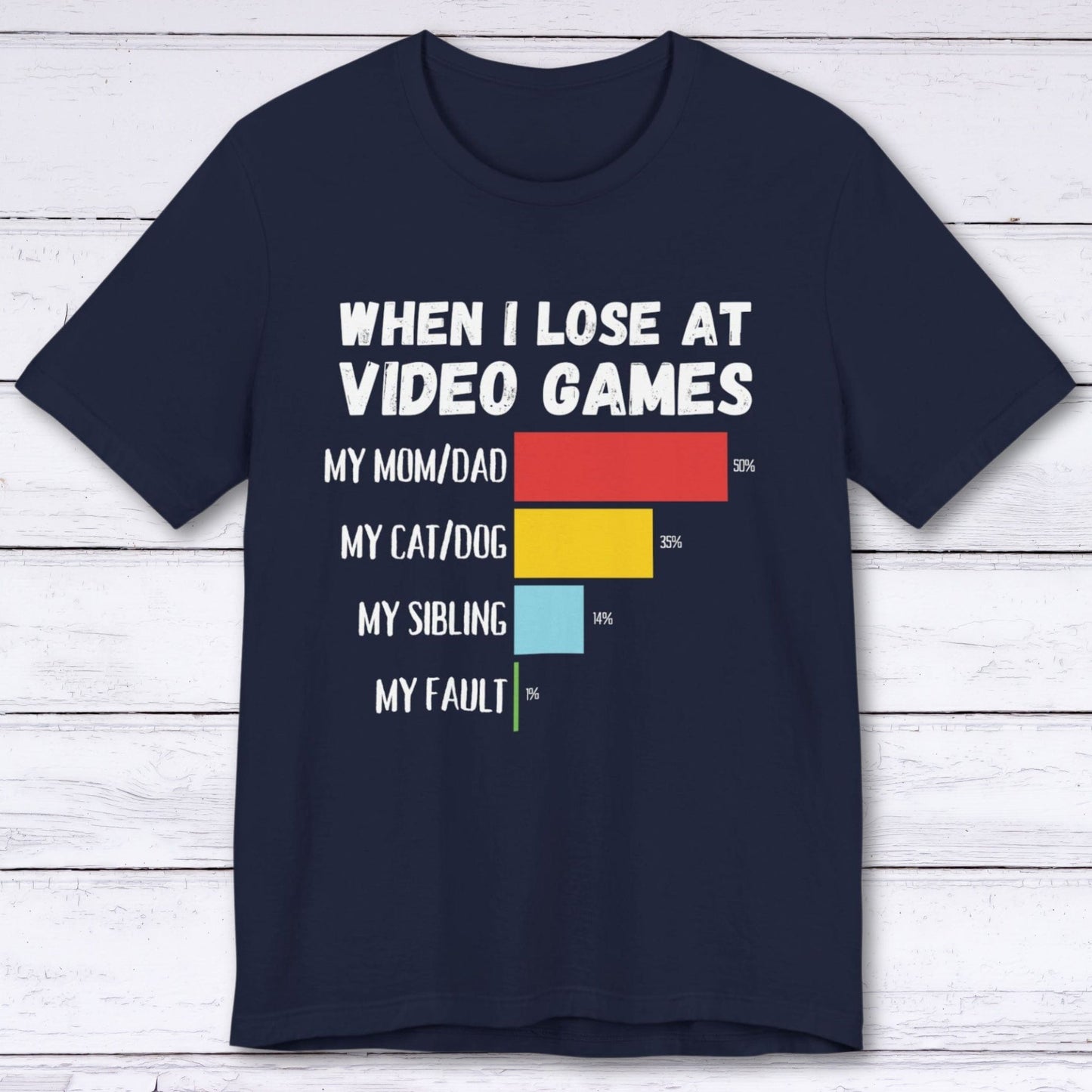 T-Shirt Navy / S When I Lose at Video Games (Family Edition) T-shirt