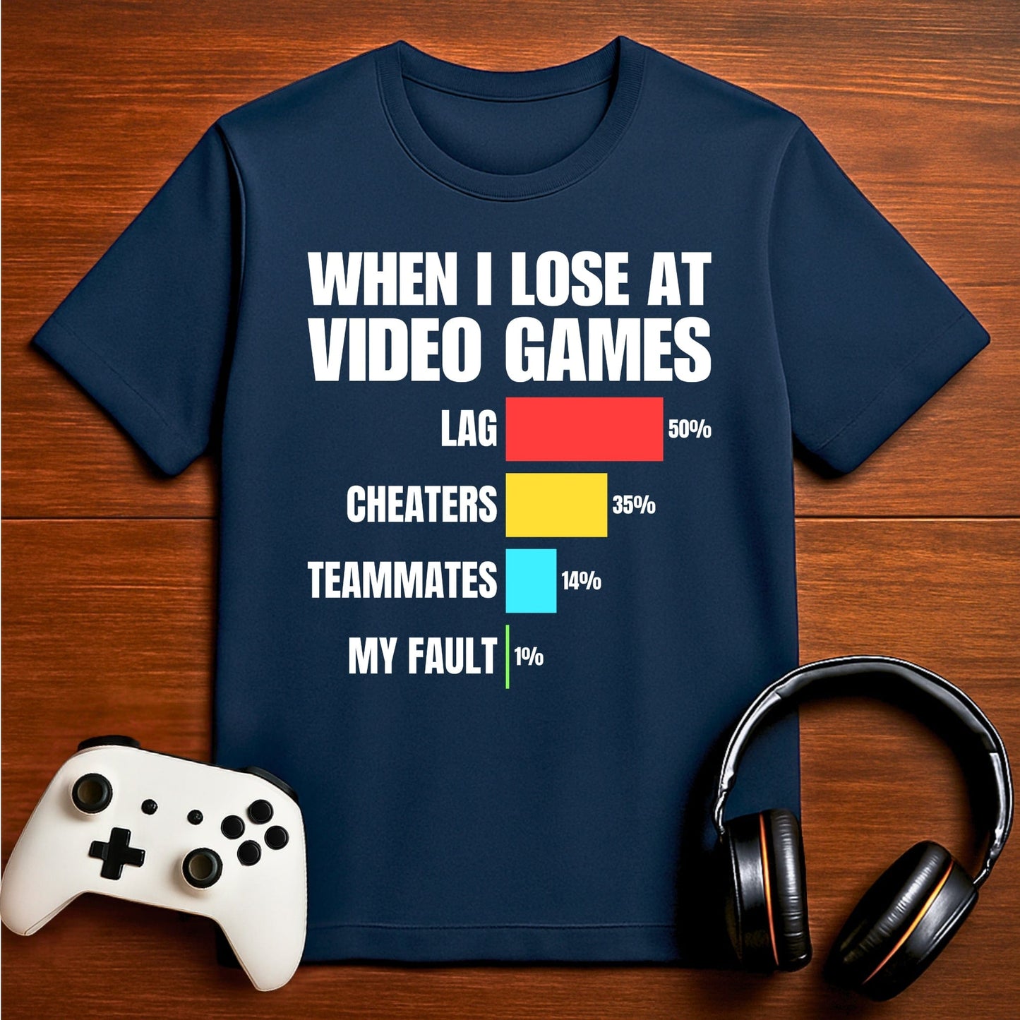 T-Shirt Navy / S When I Lose at Video Games T-shirt