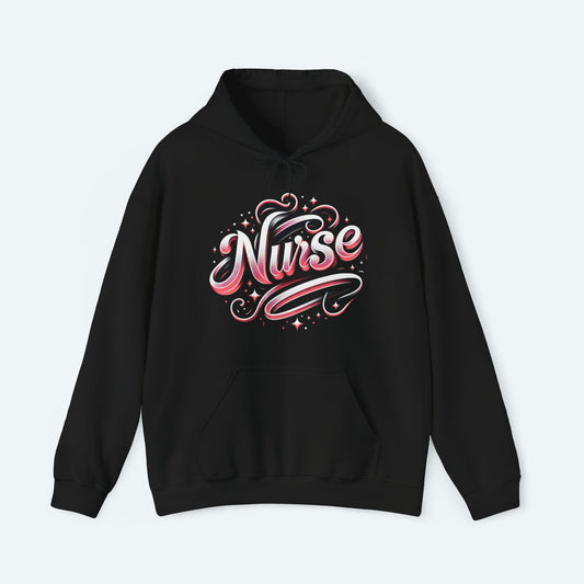 Hoodie Black / S Pretty in Pink Nurse Hooded Sweatshirt