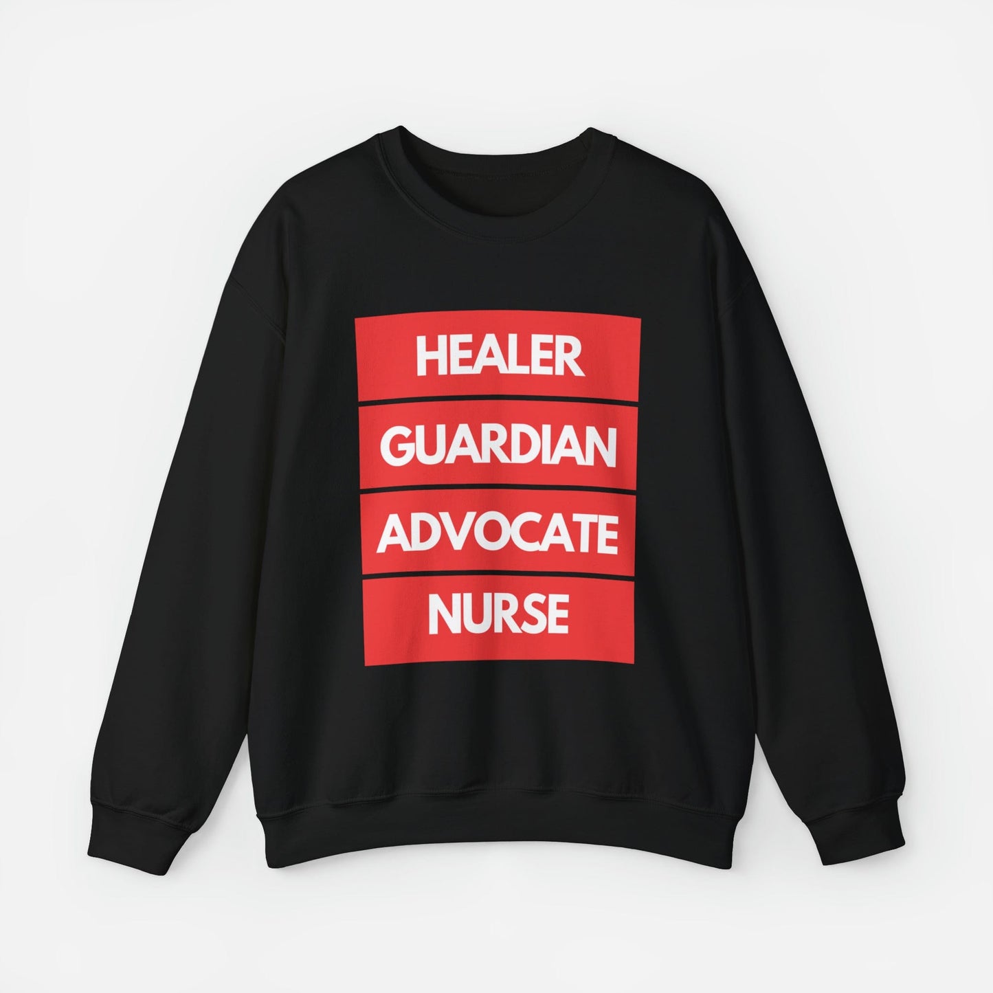 Sweatshirt S / Black Healer, Guardian, Advocate, Nurse Crewneck Sweatshirt