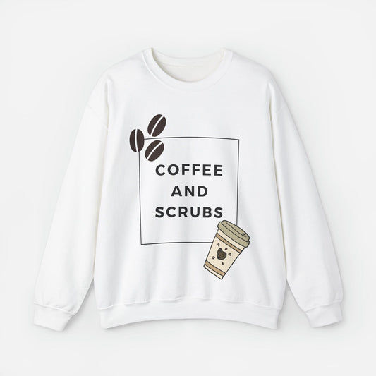 Sweatshirt S / White Coffee and Scrubs Crewneck Sweatshirt