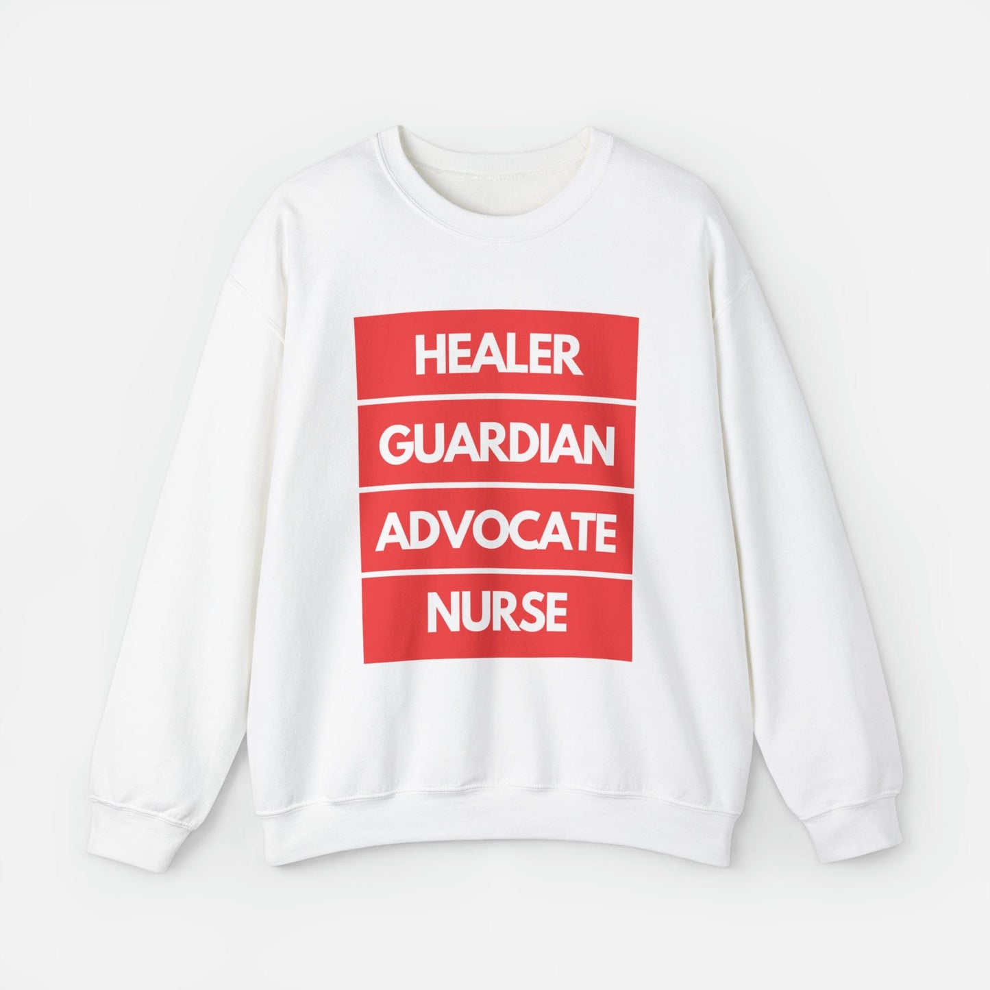 Sweatshirt S / White Healer, Guardian, Advocate, Nurse Crewneck Sweatshirt