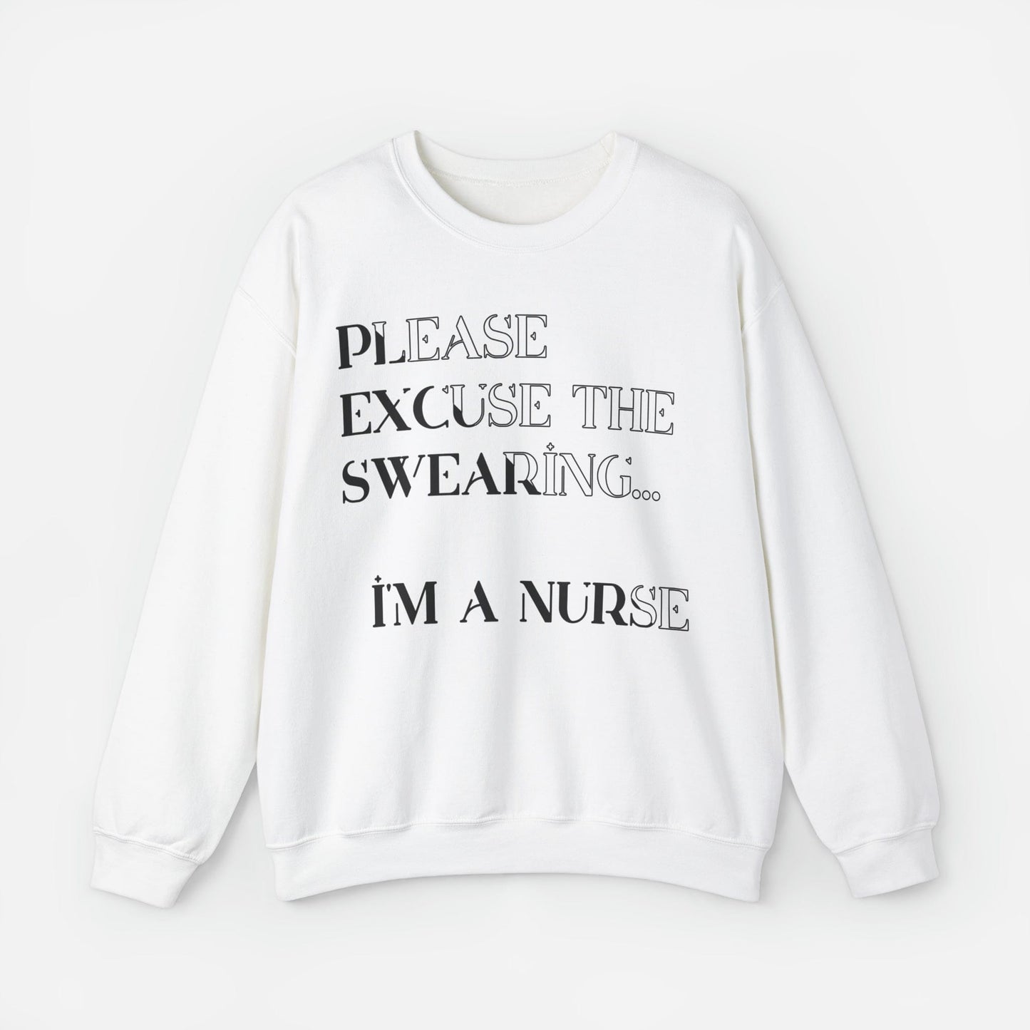 Sweatshirt S / White Please Excuse the Swearing Crewneck Sweatshirt